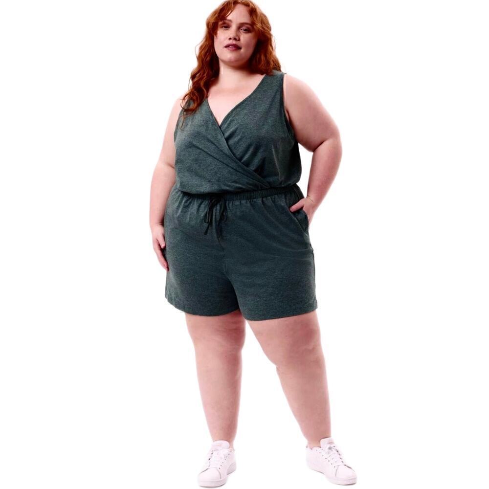 NWT Girlfriend Collective Romper Size 4XL ReSet Wrap Stretch Jersey Playsuit